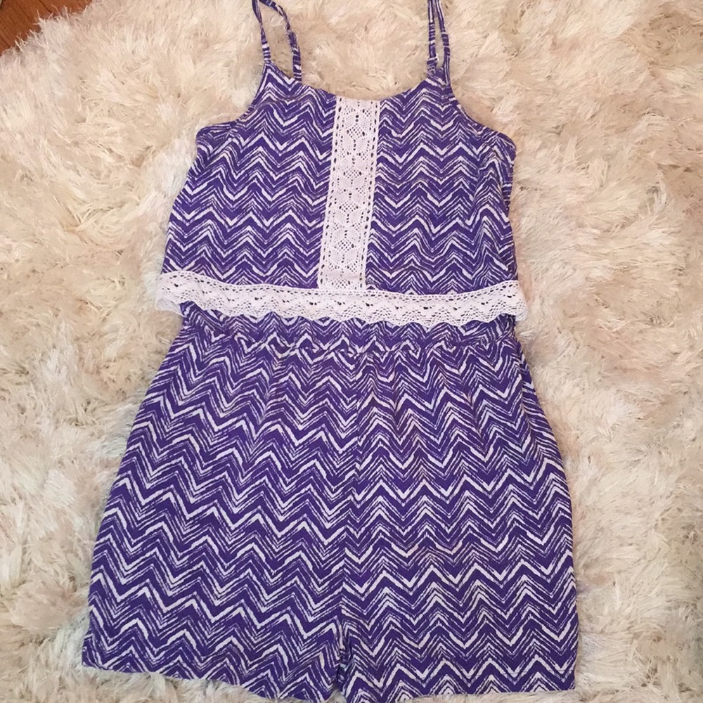 Purple Patterned Kids Romper